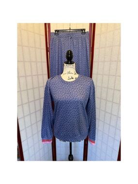 Women's P.J. Salvage Blue Leopard Print Pajama Set - Size Small - NWT